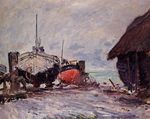 Клод Моне Рыбацкие лодки в Этрета 1873г